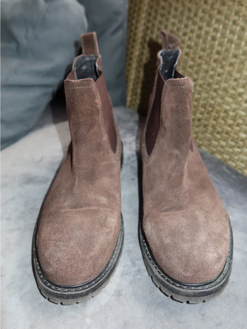 Zara Brown Suede Chelsea Boots